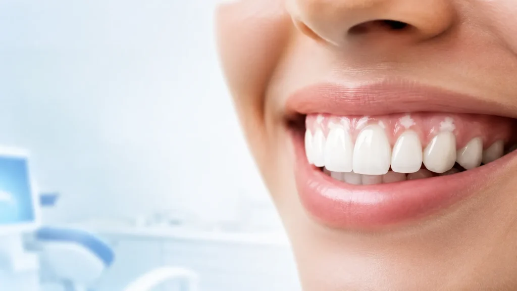 White color on gums near teeth showing when to consult a dentist