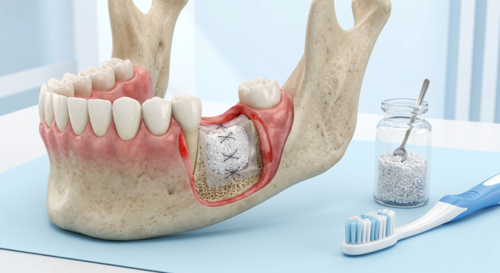 dental bone graft falling out