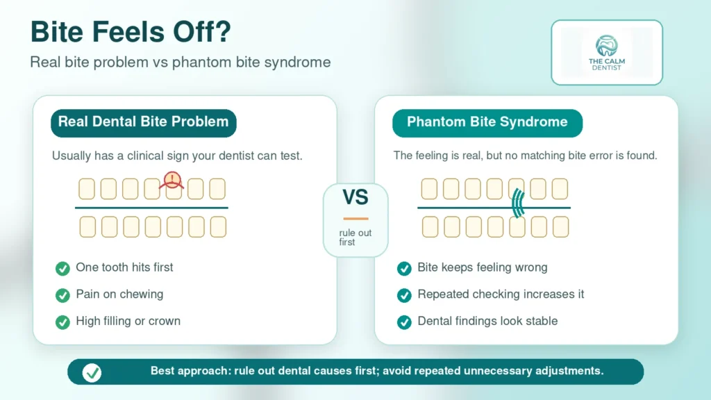 real bite problem vs phantom bite syndrome